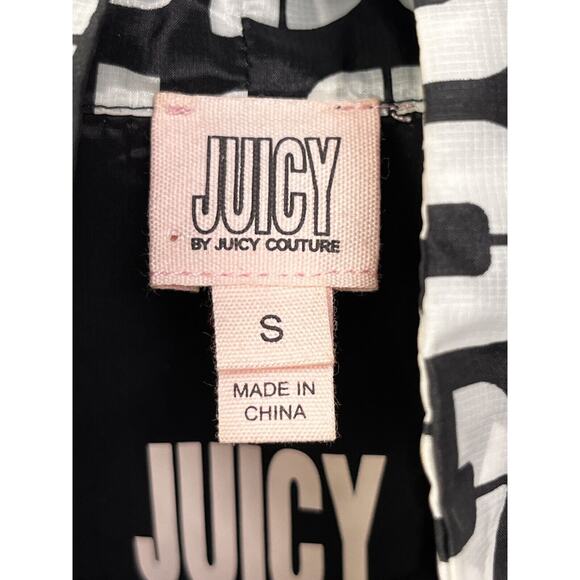 Juicy Couture Windbreaker‎ Jacket Womans Small Black Spellout Full Zip Outdoor - Picture 4 of 8